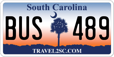 SC license plate BUS489