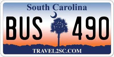 SC license plate BUS490
