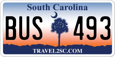 SC license plate BUS493
