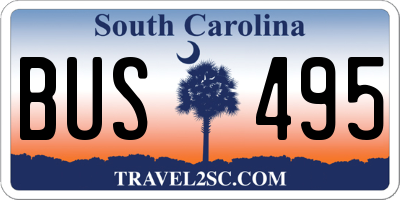 SC license plate BUS495