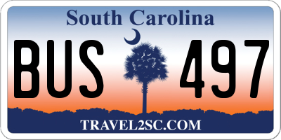 SC license plate BUS497