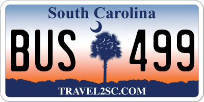 SC license plate BUS499