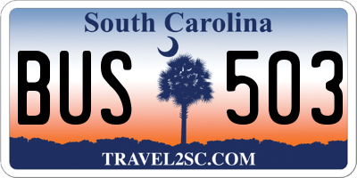 SC license plate BUS503