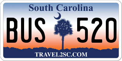 SC license plate BUS520