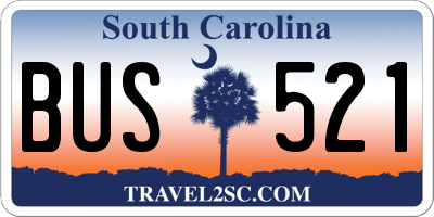 SC license plate BUS521