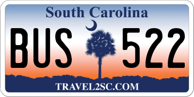 SC license plate BUS522