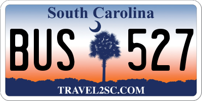 SC license plate BUS527