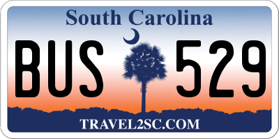 SC license plate BUS529