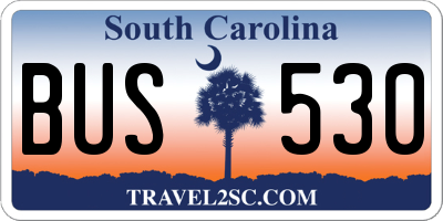 SC license plate BUS530
