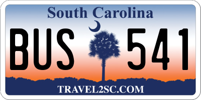 SC license plate BUS541