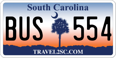 SC license plate BUS554