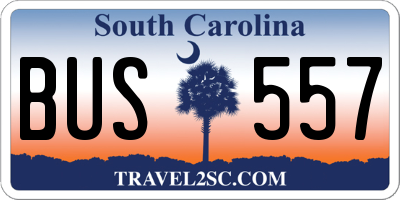 SC license plate BUS557