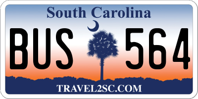 SC license plate BUS564