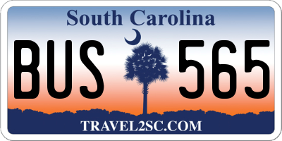 SC license plate BUS565