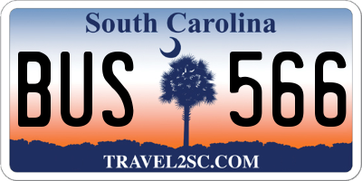 SC license plate BUS566