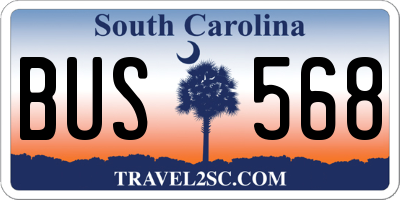 SC license plate BUS568