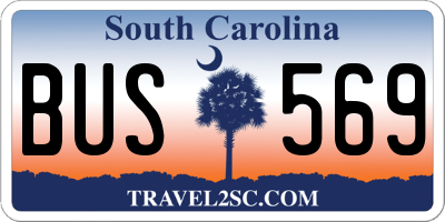 SC license plate BUS569