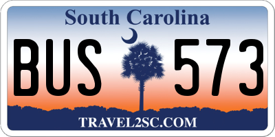 SC license plate BUS573