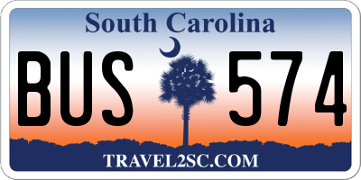 SC license plate BUS574