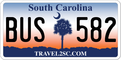 SC license plate BUS582
