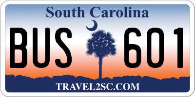 SC license plate BUS601