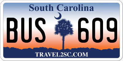 SC license plate BUS609