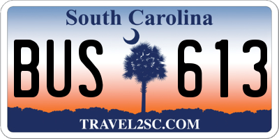 SC license plate BUS613
