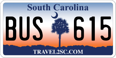 SC license plate BUS615