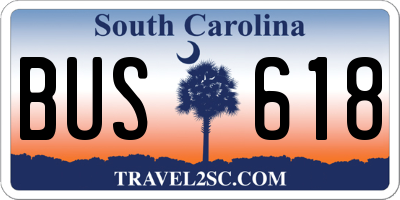 SC license plate BUS618