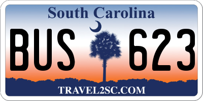 SC license plate BUS623