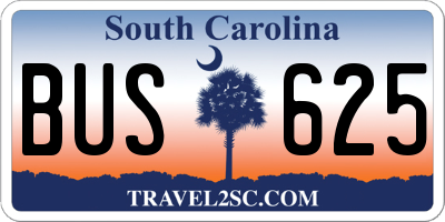SC license plate BUS625