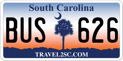 SC license plate BUS626