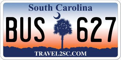 SC license plate BUS627