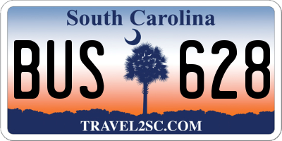 SC license plate BUS628