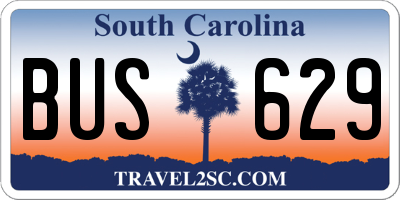 SC license plate BUS629