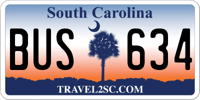 SC license plate BUS634