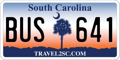 SC license plate BUS641