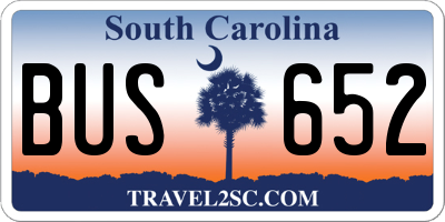 SC license plate BUS652