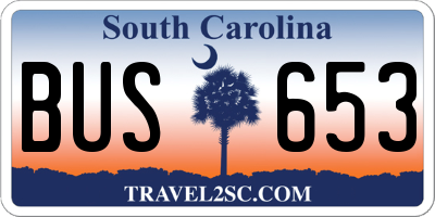 SC license plate BUS653