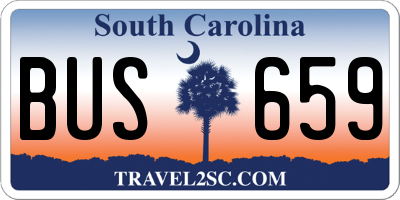 SC license plate BUS659