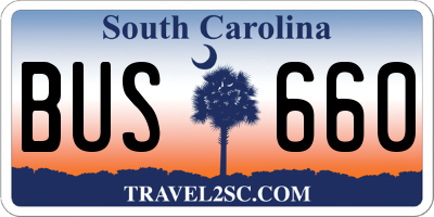 SC license plate BUS660