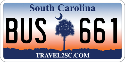 SC license plate BUS661
