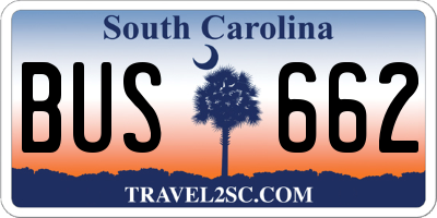 SC license plate BUS662