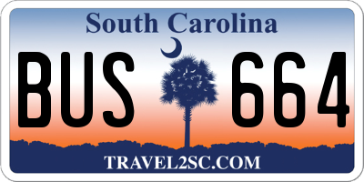 SC license plate BUS664