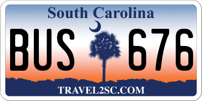 SC license plate BUS676