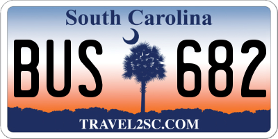 SC license plate BUS682