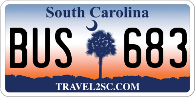 SC license plate BUS683