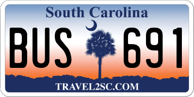 SC license plate BUS691
