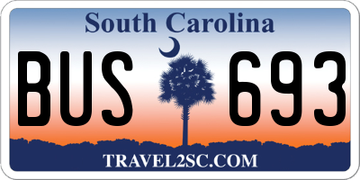 SC license plate BUS693