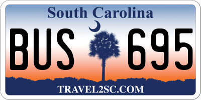 SC license plate BUS695